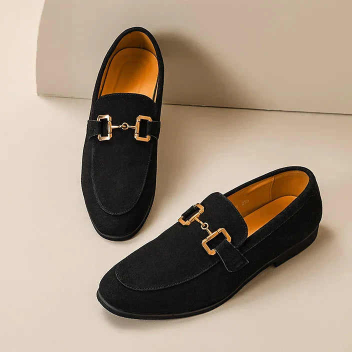 Czarne Loafersy Męskie ze Sznurowadłami – Elegancki Komfort i Styl