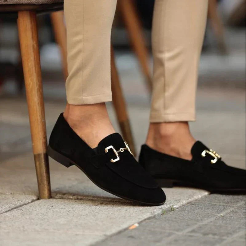 Czarne Loafersy Męskie ze Sznurowadłami – Elegancki Komfort i Styl