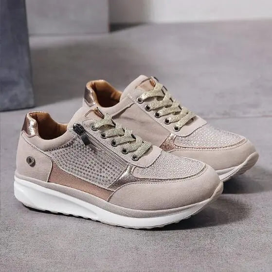 Damskie ortopedyczne sneakersy buty z zamkiem i amortyzującą podeszwą