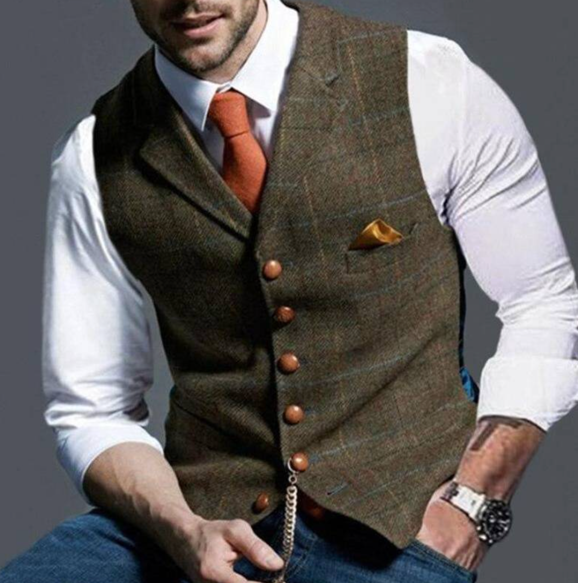 Elegancka Vintage Westa dla Mężczyzn – Klasyczny Styl i Wygoda