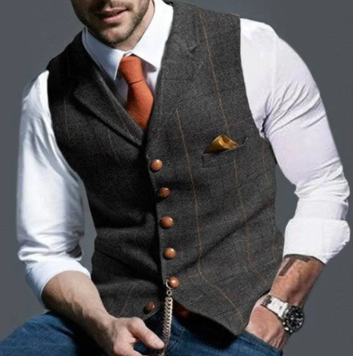 Elegancka Vintage Westa dla Mężczyzn – Klasyczny Styl i Wygoda