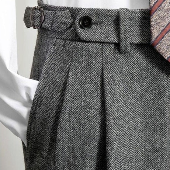 Eleganckie Spodnie Wełniane dla Mężczyzn – Komfortowe i Stylowe z Paskiem