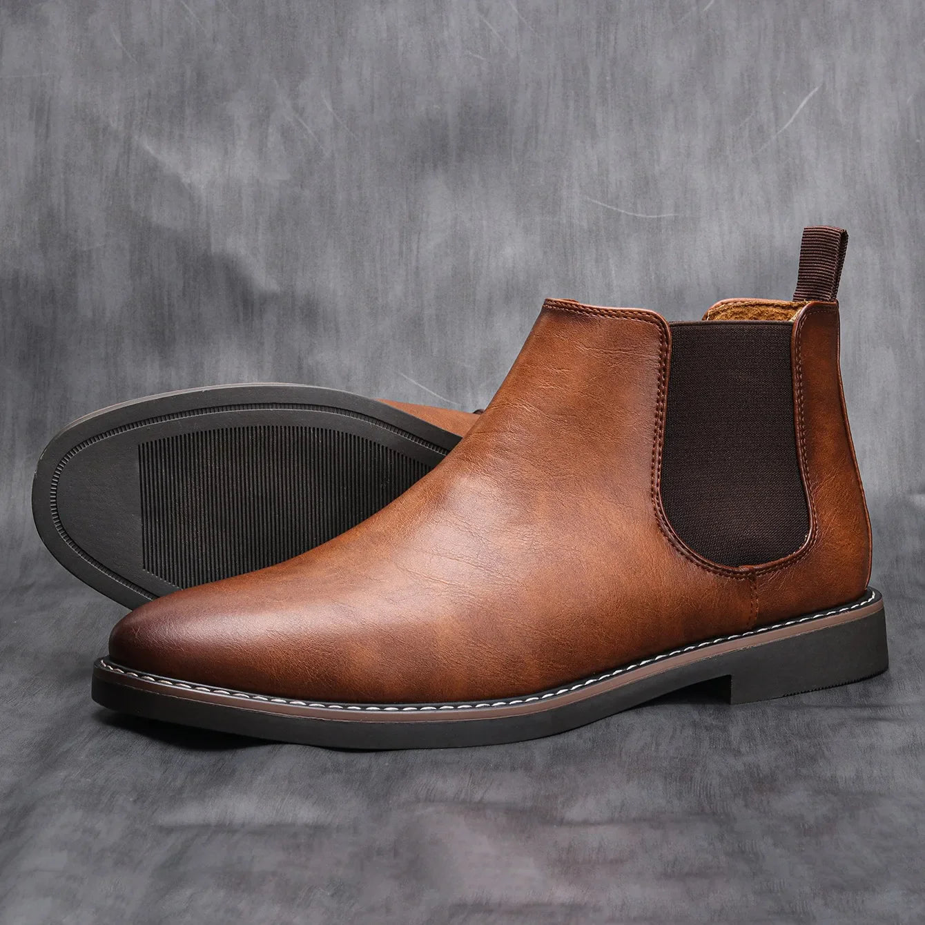 Eleganckie męskie skórzane botki typu Chelsea 3