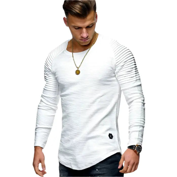 Męska Bluza – Prążkowane Rękawy & Elastyczny Materiał