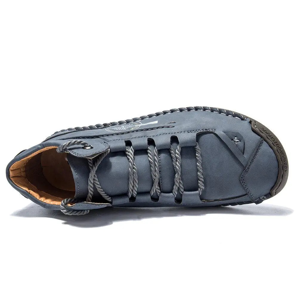 Męskie, ręcznie szyte, skórzane botki do kostki – wygodne i antypoślizgowe