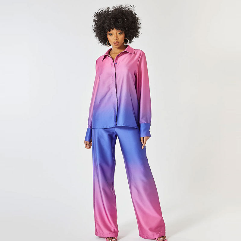 Satynowy Zestaw Dégradé dla Kobiet – Elegancki i Wygodny