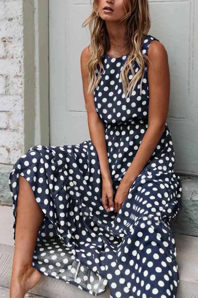 Sukienka Maxi w Kropki dla Kobiet – Letnia i Elegancka-Nova Nowak