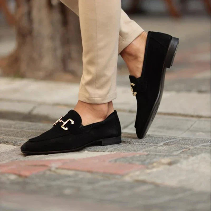 Czarne Loafersy Męskie ze Sznurowadłami – Elegancki Komfort i Styl