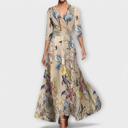 Elegancka sukienka koktajlowa z designerskimi rękawami 1