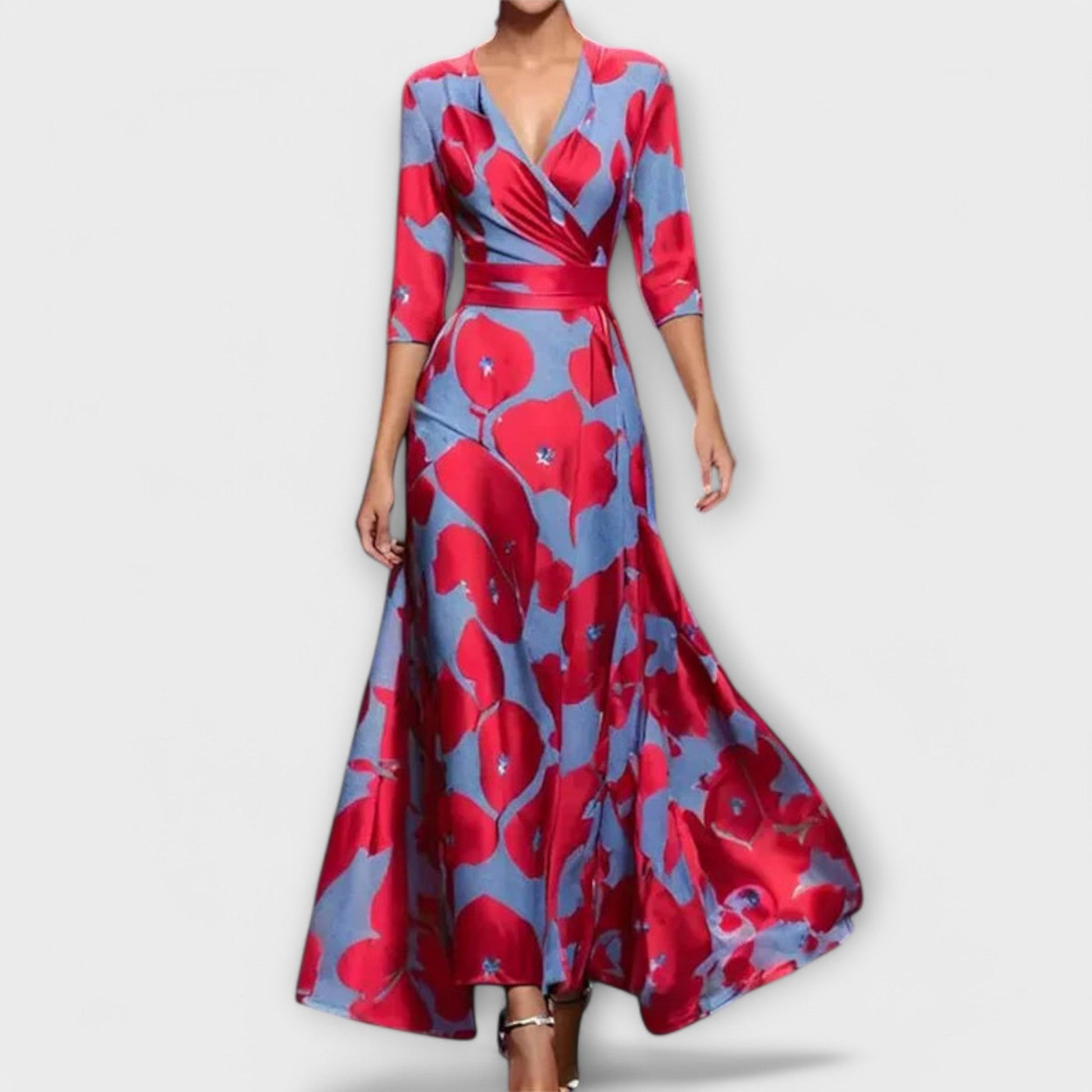 Elegancka sukienka koktajlowa z designerskimi rękawami 3