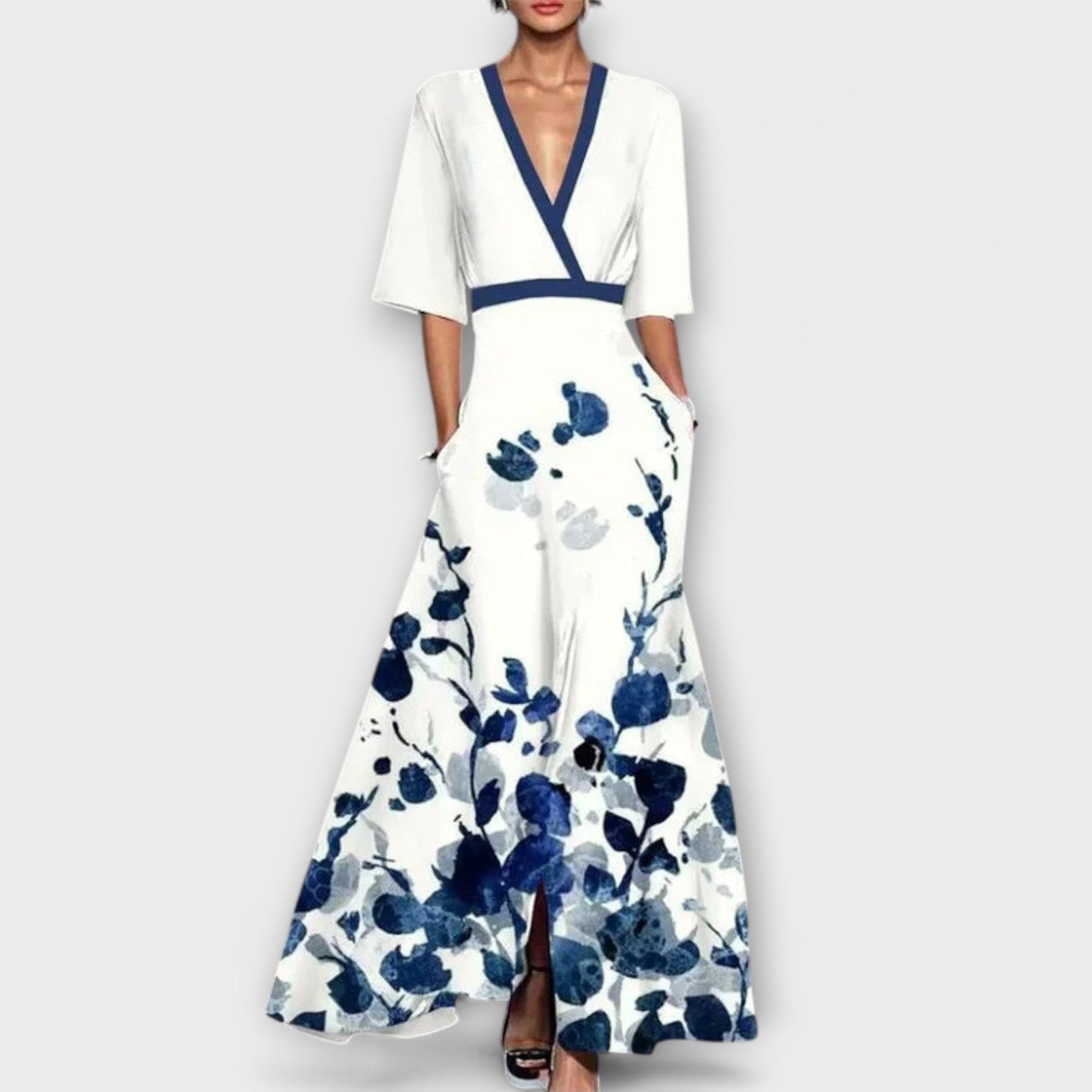 Elegancka sukienka koktajlowa z designerskimi rękawami 4