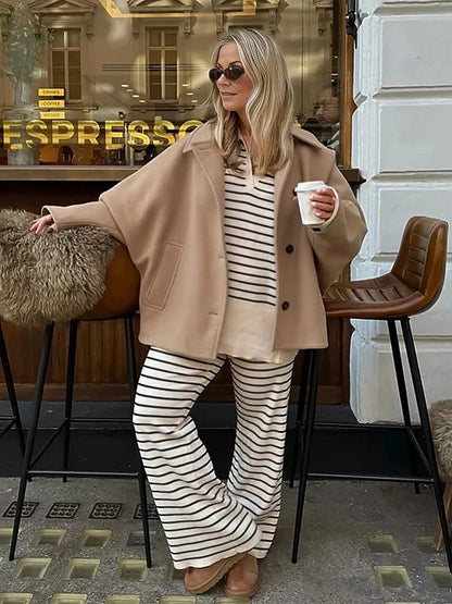 Elegancki Płaszcz Damski z Wełny Kaszmirowej – Ciepły i Stylowy