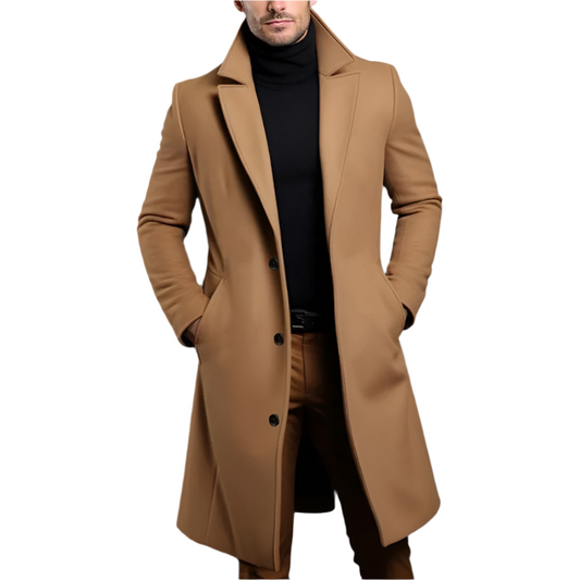 Elegancki wełniany płaszcz dla mężczyzn – Ciepły i stylowy