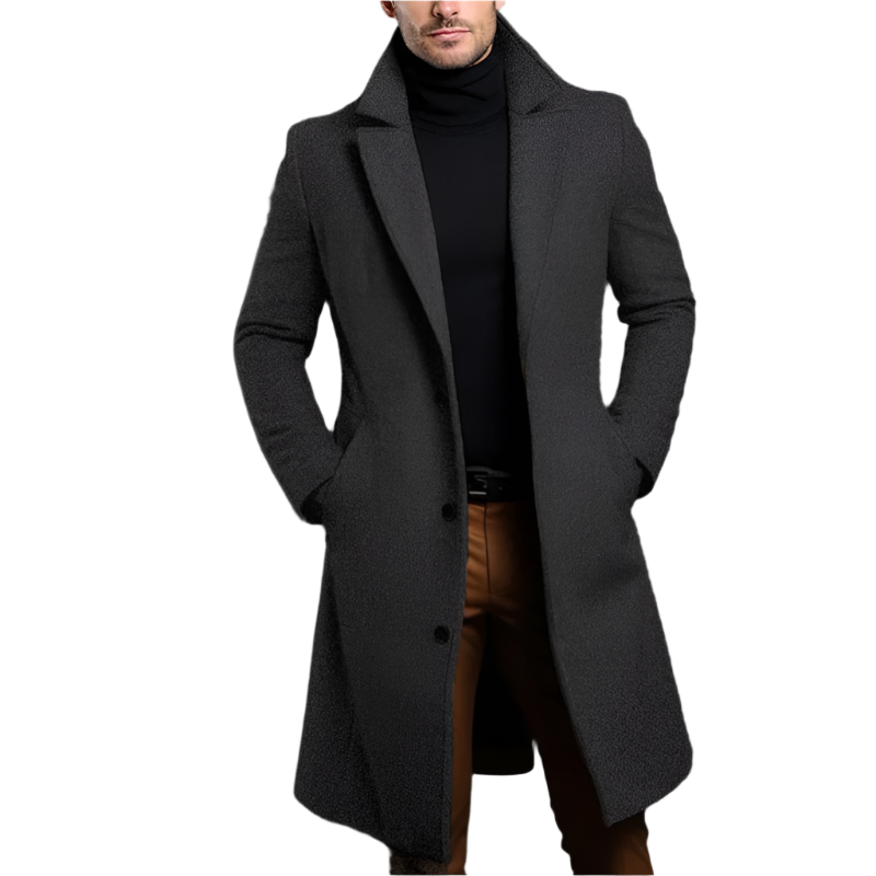 Elegancki wełniany płaszcz dla mężczyzn – Ciepły i stylowy