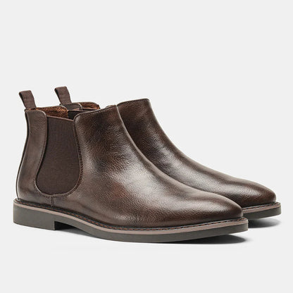 Eleganckie męskie skórzane botki typu Chelsea 0