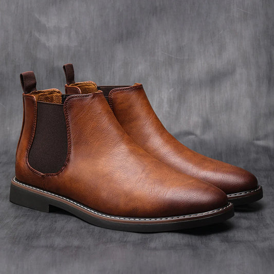 Eleganckie męskie skórzane botki typu Chelsea 1
