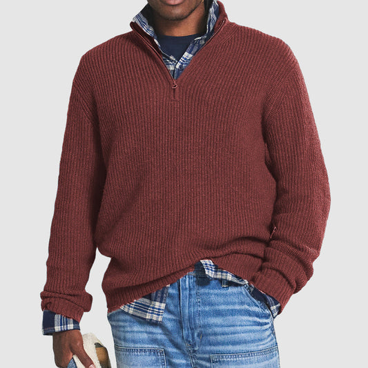Kaszmirowy Pullover z Zippem dla Mężczyzn – Elegancki i Wygodny