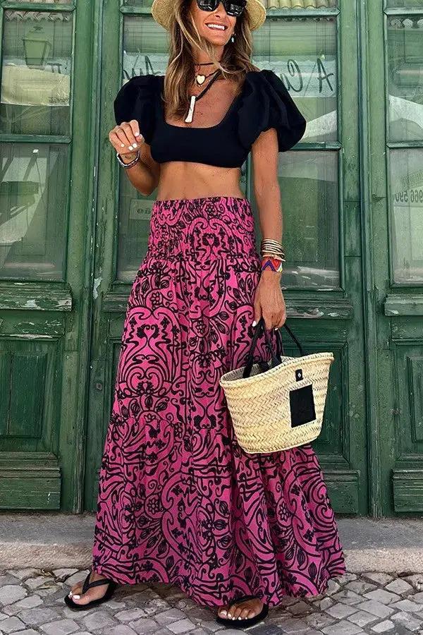 Kwiatowa Spódnica Maxi dla Kobiet – Styl Boho na Ciepłe Dni-Nova Nowak