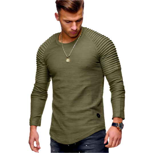 Męska Bluza – Prążkowane Rękawy & Elastyczny Materiał