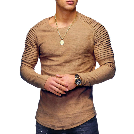 Męska Bluza – Prążkowane Rękawy & Elastyczny Materiał