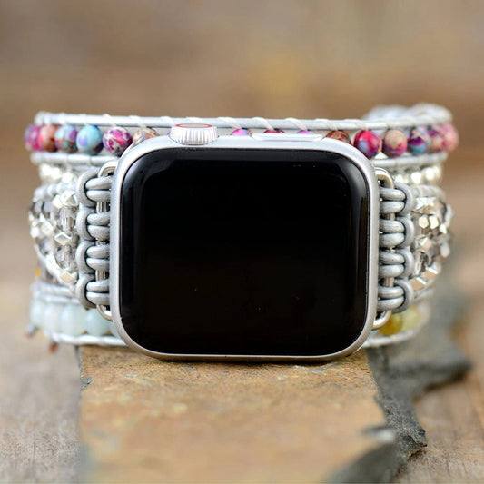 Pasek do Apple Watch – Naturalne Kamienie Jaspisu &amp; Unikalny Design