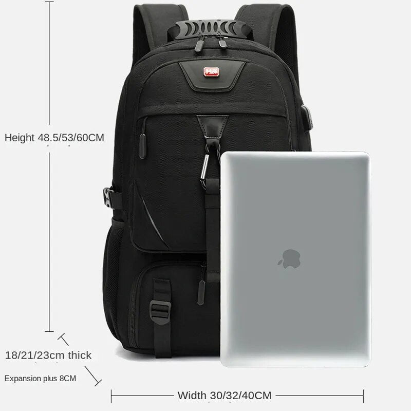 Plecak Męski – Wbudowany USB &amp; Duża Pojemność (50-80L) 3