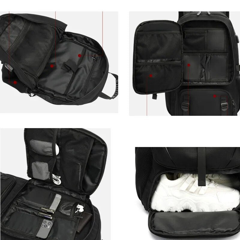 Plecak Męski – Wbudowany USB &amp; Duża Pojemność (50-80L) 4