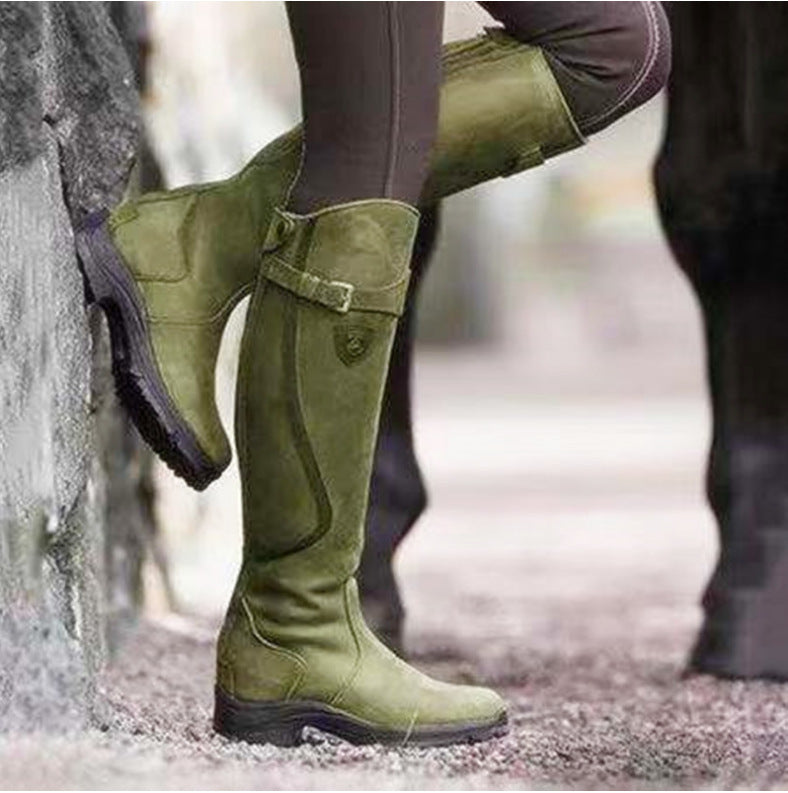 Skórzane wysokie buty jeździeckie dla kobiet – Eleganckie i wygodne