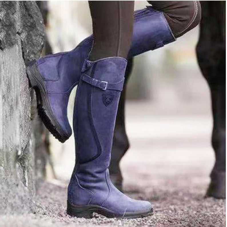 Skórzane wysokie buty jeździeckie dla kobiet – Eleganckie i wygodne