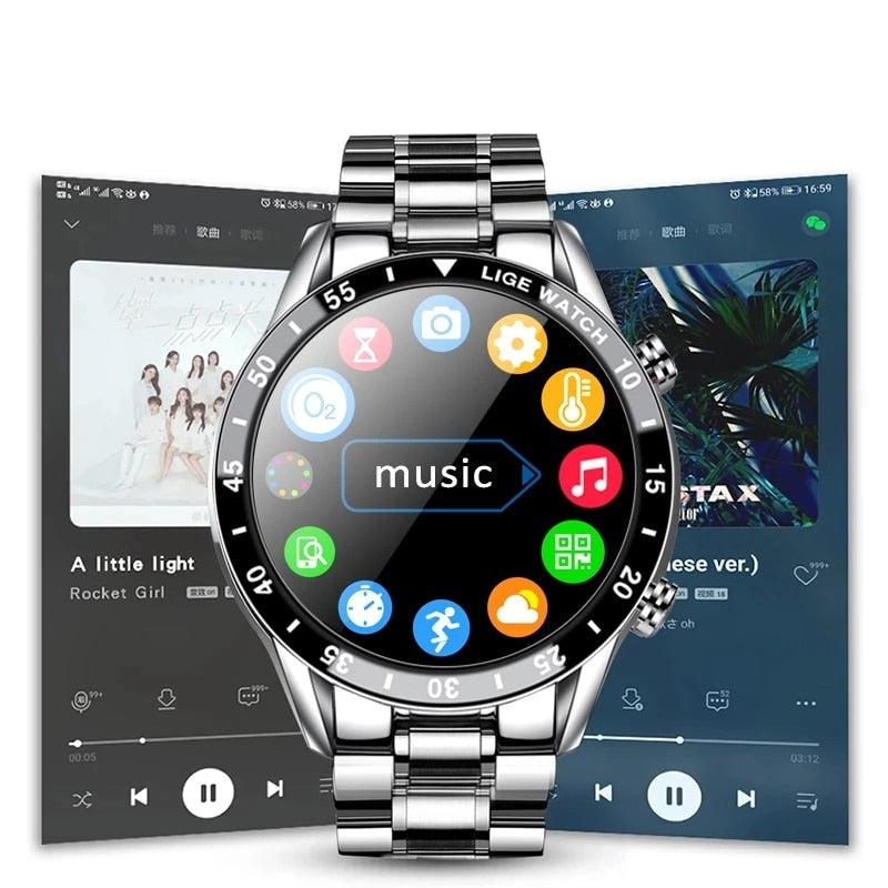 Smartwatch – Okrągły Ekran Dotykowy &amp; Monitorowanie Zdrowia
