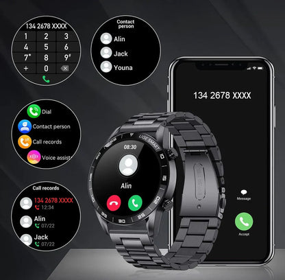 Smartwatch – Okrągły Ekran Dotykowy &amp; Monitorowanie Zdrowia
