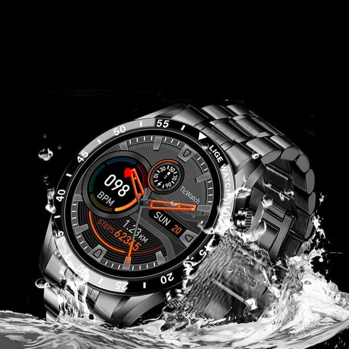 Smartwatch – Okrągły Ekran Dotykowy &amp; Monitorowanie Zdrowia