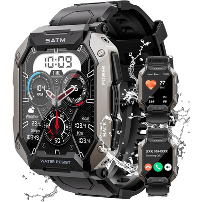 Smartwatch Taktyczny – Wodoodporny Design &amp; Długotrwała Bateria