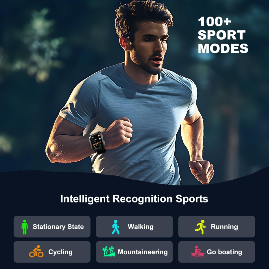Smartwatch Taktyczny – Wodoodporny Design &amp; Długotrwała Bateria