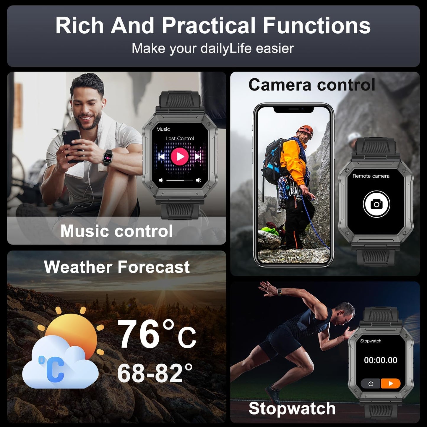 Smartwatch – Wodoodporny Design &amp; Monitorowanie Zdrowia
