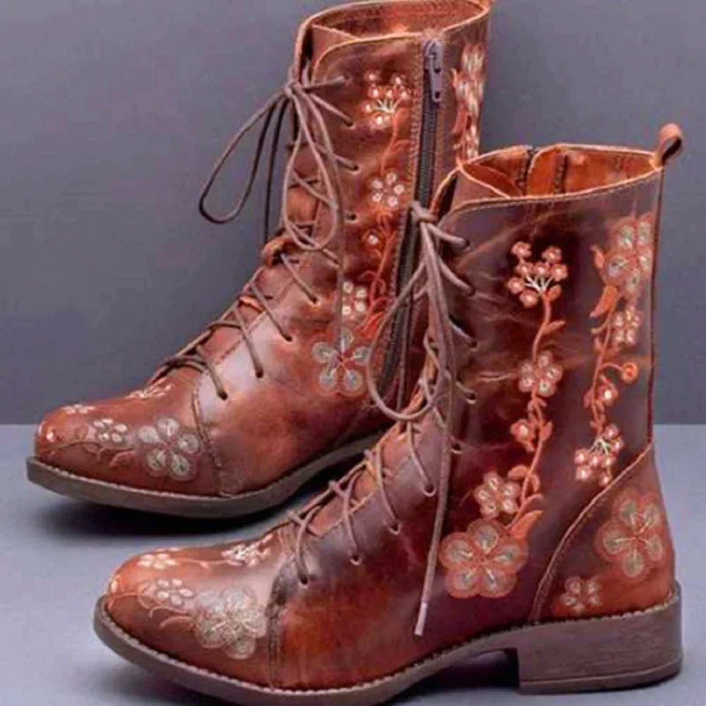 Spiczaste Buty Damskie z Haftem Etnicznym – Elegancki i Wygodny Design
