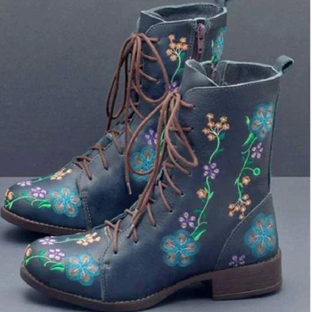 Spiczaste Buty Damskie z Haftem Etnicznym – Elegancki i Wygodny Design