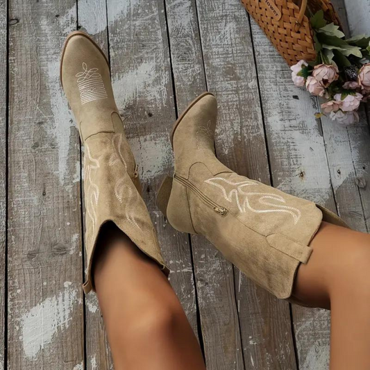 Stylowe Buty Kowbojskie Damskie z Zamek Błyskawicznym – Elegancki i Wygodny Design
