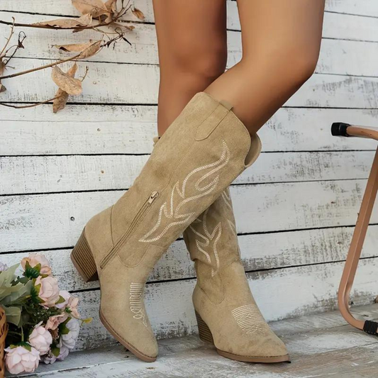 Stylowe Buty Kowbojskie Damskie z Zamek Błyskawicznym – Elegancki i Wygodny Design