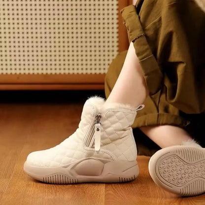 Stylowe krótkie buty z łańcuchem bocznym dla kobiet – Ciepłe i eleganckie