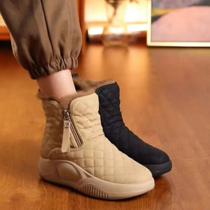 Stylowe krótkie buty z łańcuchem bocznym dla kobiet – Ciepłe i eleganckie