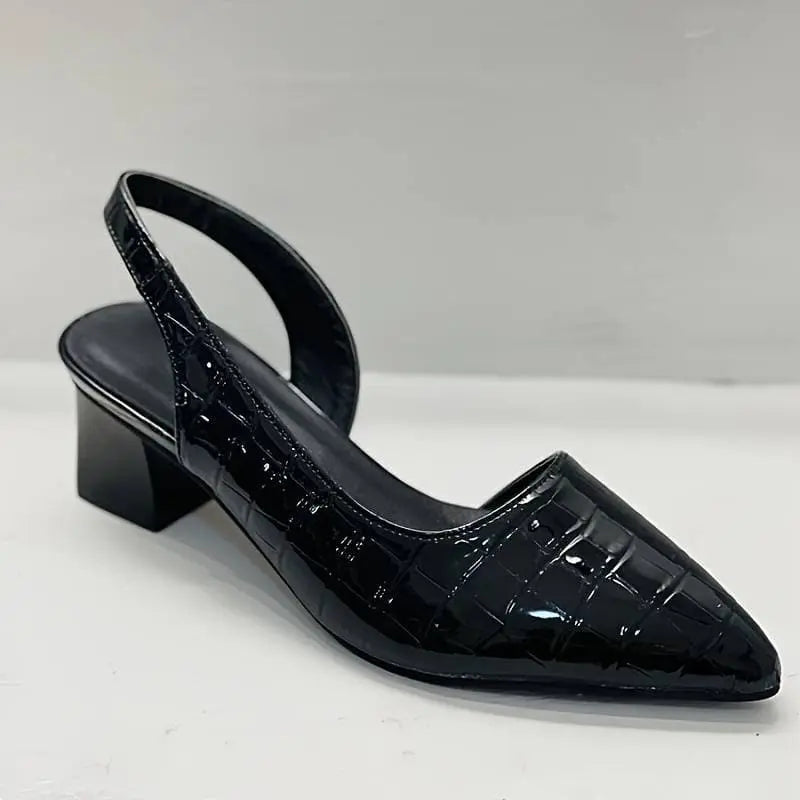 Stylowy Wzór Krokodyla Czółenka Damskie na Słupku – Eleganckie i Wygodne
