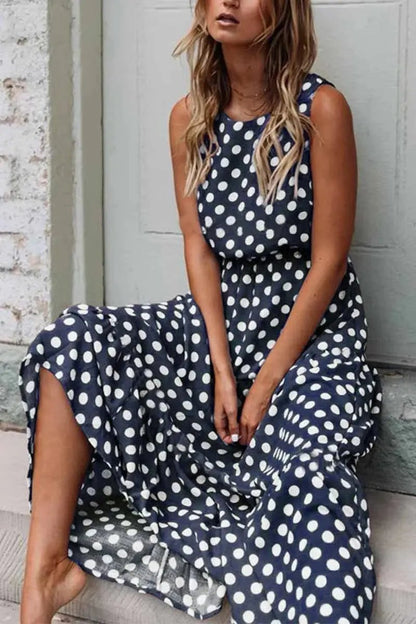 Sukienka Maxi w Kropki dla Kobiet – Letnia i Elegancka-Nova Nowak