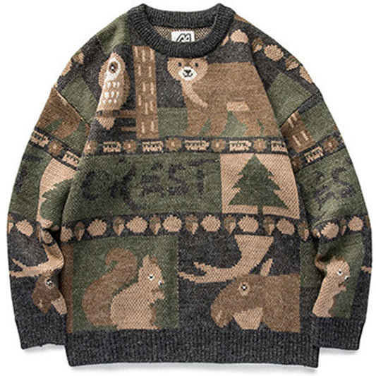 Sweter z dzikimi zwierzętami dla mężczyzn – Stylowy i komfortowy