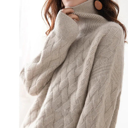Sweter z wysokim kołnierzem dla kobiet – Ciepły i elegancki