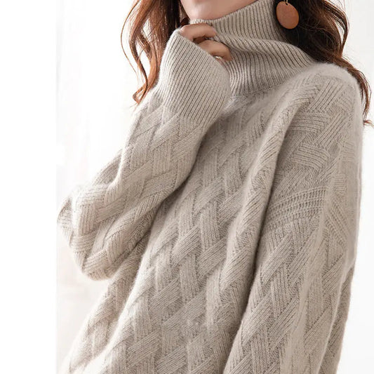 Sweter z wysokim kołnierzem dla kobiet – Ciepły i elegancki