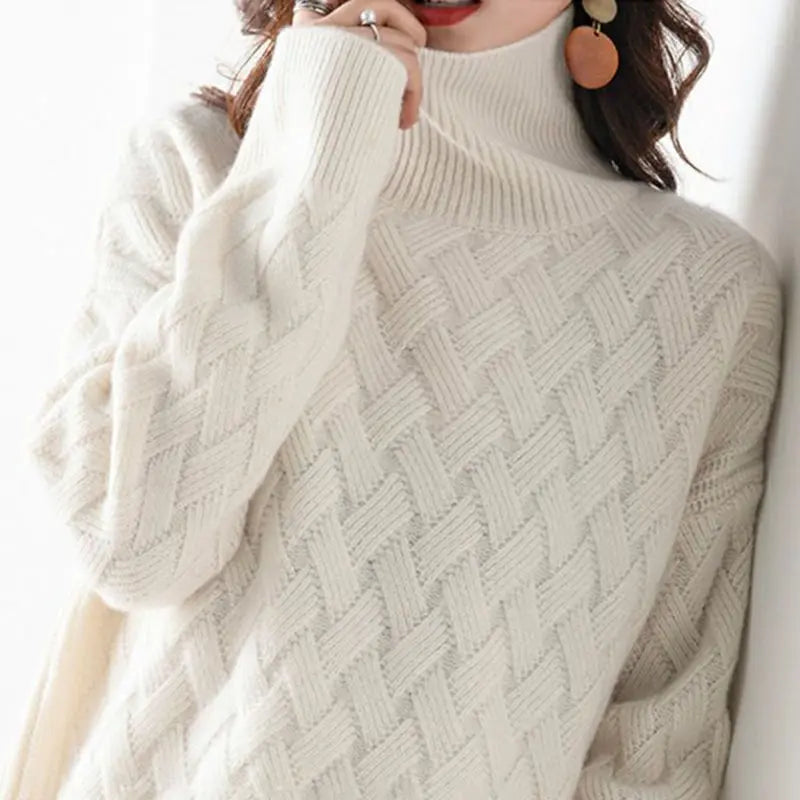 Sweter z wysokim kołnierzem dla kobiet – Ciepły i elegancki