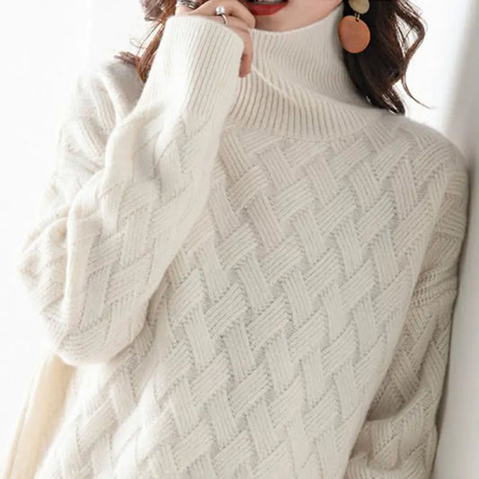 Sweter z wysokim kołnierzem dla kobiet – Ciepły i elegancki