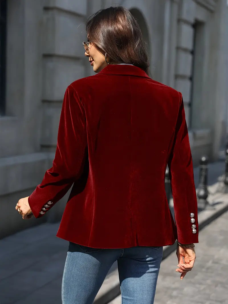 Taliowana Aksamitna Marynarka Damska – Elegancki Styl Vintage