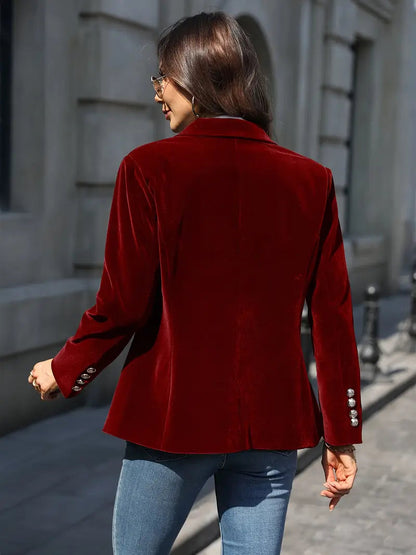 Taliowana Aksamitna Marynarka Damska – Elegancki Styl Vintage